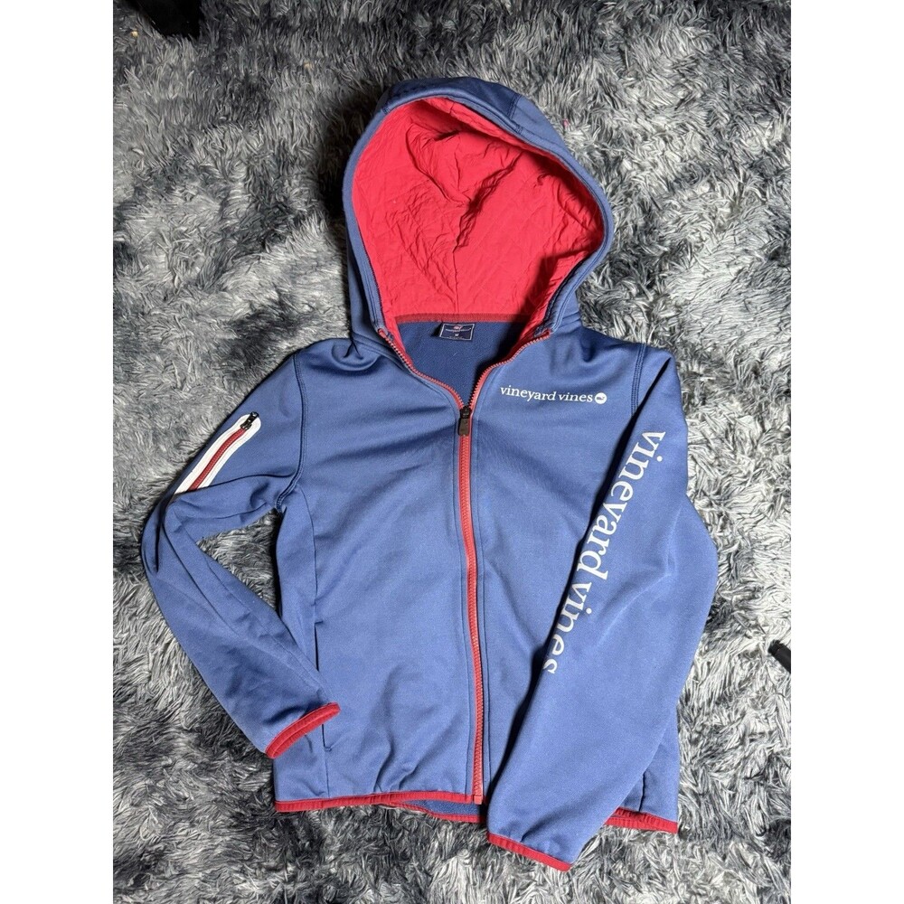 Viveyard vines boys jacket blue and red size M
